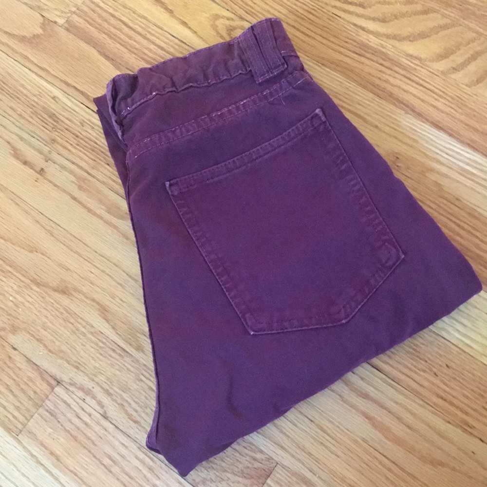 Burgundy Ankle Length Skinny Jeans